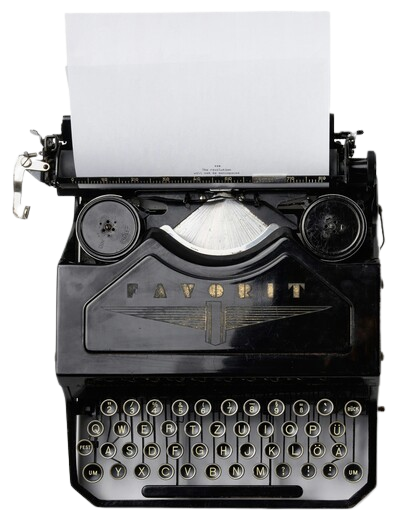 Vintage typewriter representing the store’s history